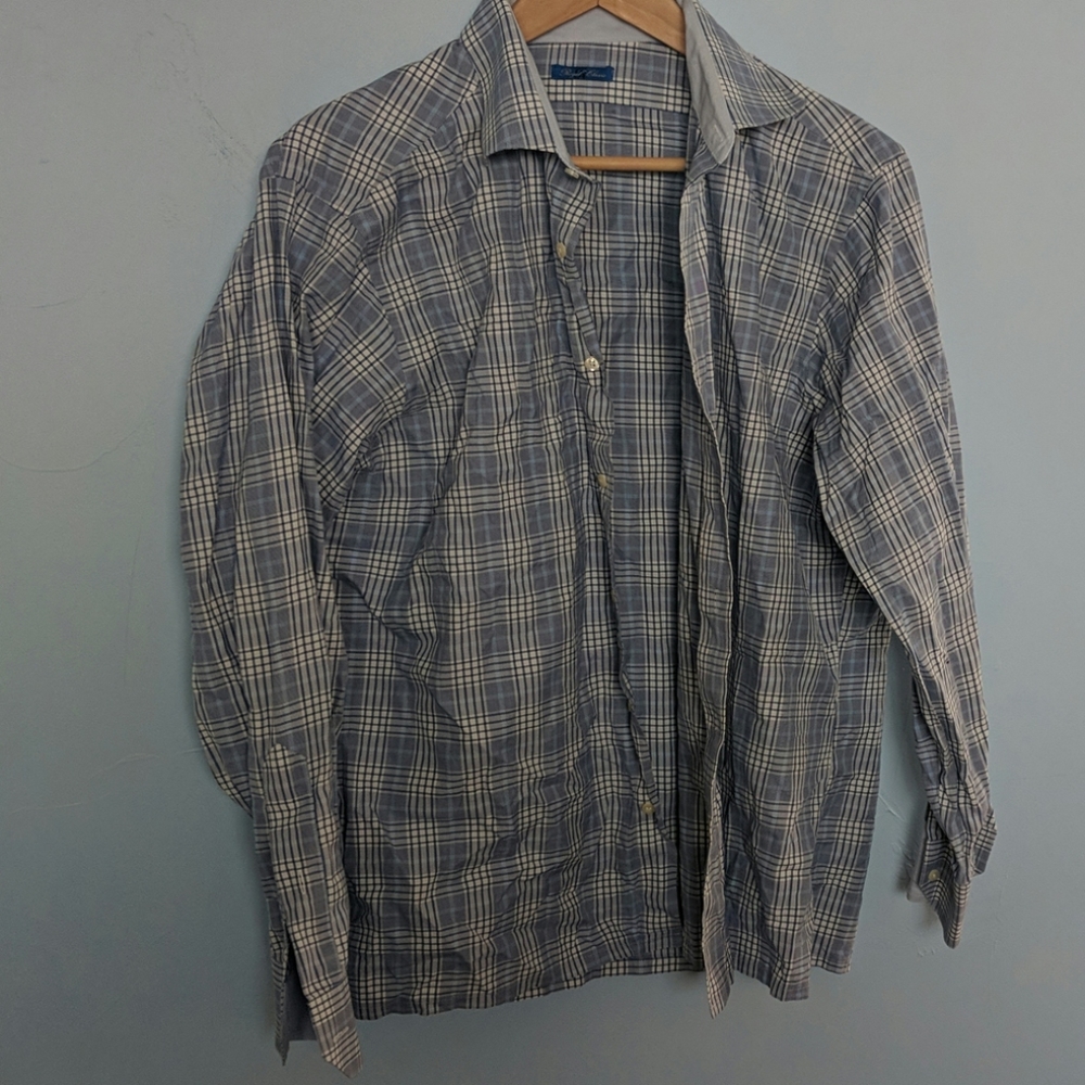 Royal classic blue Plaid button down
